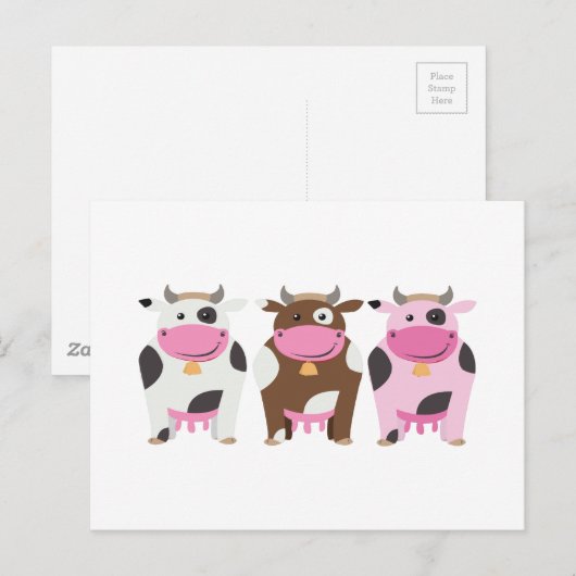 Drei Kühe Postkarte (Vorne/Hinten)