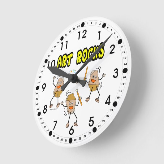 Drei Kunstrocks Runde Wanduhr (Winkel)