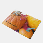 Drei Kürbis mit Blätter Fußmatte (Schrägansicht)