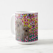 Drei Labrador Welpen Öl gestrichen, Kaffeetasse (Vorderseite Links)
