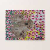 Drei Labrador Welpen Öl gestrichen, Puzzle (Horizontal)