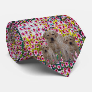 Drei Labrador Welpen Ölfarbe Neck Tie Krawatte