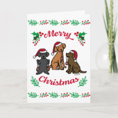 Drei Labradoren und Ornamente Weihnachten (Vorderseite)