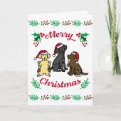 Drei Labradoren und Ornamente Weihnachten (Vorderseite)