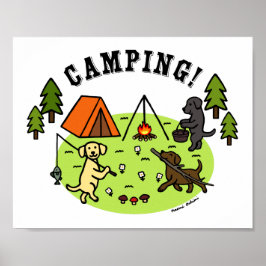 Drei Labradors Camping Poster