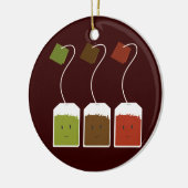 Drei lächelnde Teebeutel Keramik Ornament (Links)