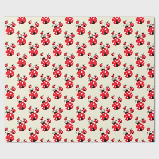 Drei Ladybugs Design Wrapping Paper Roll Geschenkpapier (Flach)