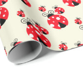 Drei Ladybugs Design Wrapping Paper Roll Geschenkpapier (Rolleneckpunkt)