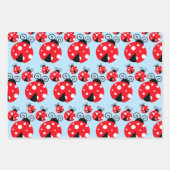 Drei Ladybugs Design Wrapping Paper Sheets Geschenkpapier Set (Vorderseite 2)
