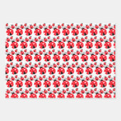 Drei Ladybugs Design Wrapping Paper Sheets Geschenkpapier Set (Vorderseite)