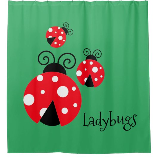 Drei Ladybugs Duschvorhang (Vorderseite)