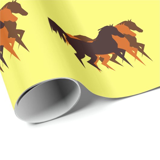 Drei laufendes PferdPackpapier Geschenkpapier (Rolleneckpunkt)