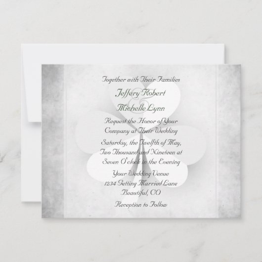 Drei Leaf Clover Irish Wedding Einladung (Vorderseite)