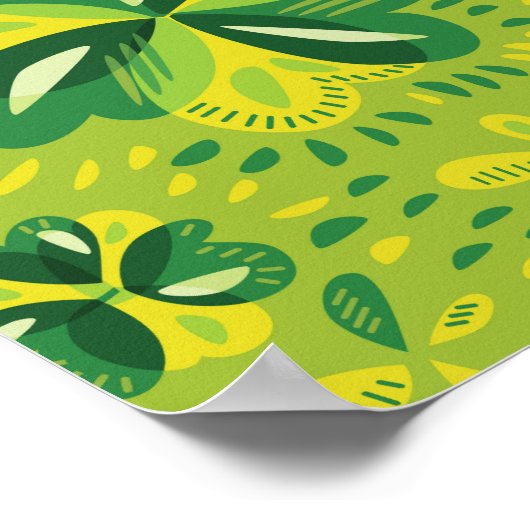 Drei leaf Clovers dekoratives Muster Poster (Ecke)