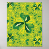 Drei leaf Clovers dekoratives Muster Poster (Vorne)