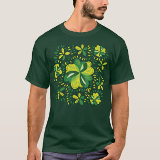 Drei leaf Clovers Muster Einzigartiges Kleeblatt T-Shirt
