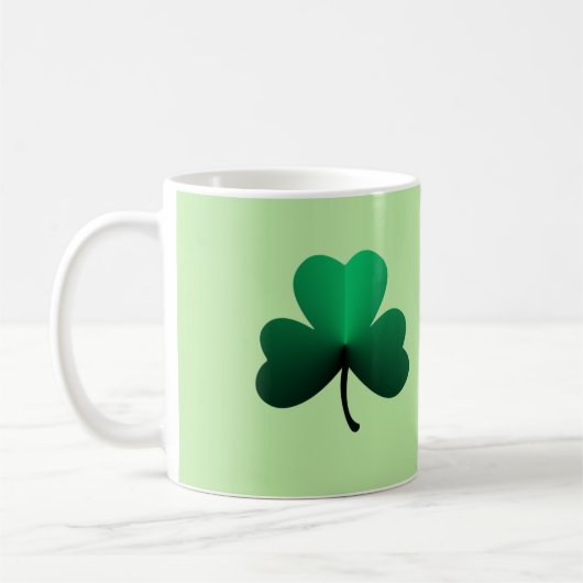 Drei leaf grüne Klee Kaffeetasse (Links)