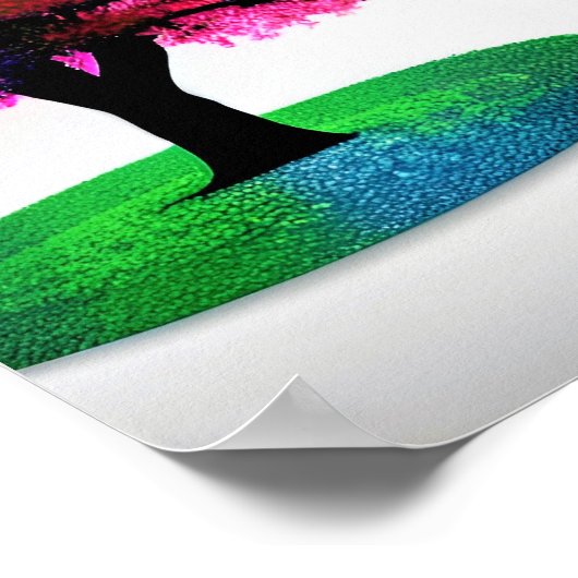 Drei lebendige, traumhafte Bäume mit weißem Hinter Poster (Ecke)