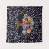 Drei Lebensbereiche - farbenfrohe Spiralzweige Wandteppich (Vorderseite (Horizontal))