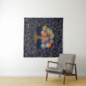 Drei Lebensbereiche - farbenfrohe Spiralzweige Wandteppich (Beispiel (Horizontal))