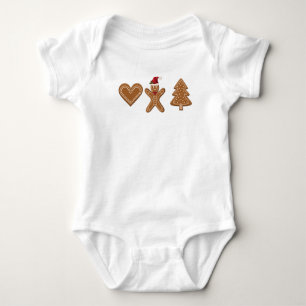 Drei Lebkuchen-Weihnachtsplätzchen-Formen Baby Strampler
