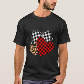 Drei Leoparden Kariert Red He Day T-Shirt