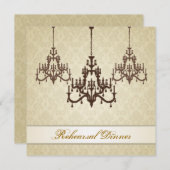 Drei Leuchter-Proben-Abendessen Einladung (Vorne/Hinten)