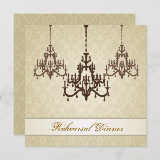 Drei Leuchter-Proben-Abendessen Einladung (Vorne/Hinten)