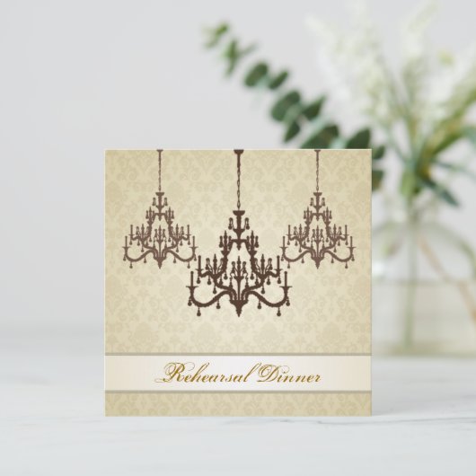 Drei Leuchter-Proben-Abendessen Einladung (Stehend Vorderseite)