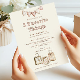 Drei Lieblingslieder Cream Galentines Party Einladung