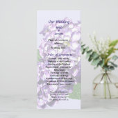 Drei Lila Hydrangea-Cluster-Hochzeitsprogramm Programm (Stehend Vorderseite)