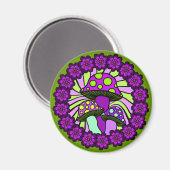Drei Lila Mushrooms Magnet (Vorderseite/Rückseite)