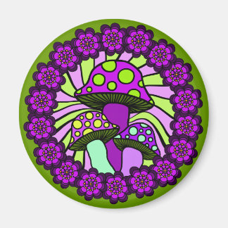 Drei Lila Mushrooms Magnet