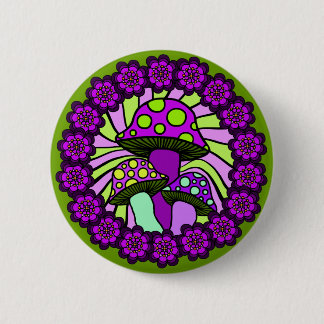 Drei lila Pilz-Knopf Button