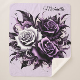 Drei Lila Rose Sherpadecke