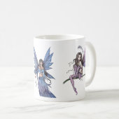Drei Lila und Blue Fairies von Molly Harrison Kaffeetasse (VorderseiteRechts)