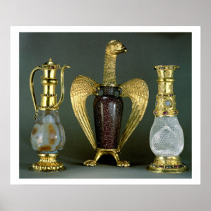 Drei liturgische Schiffe, die antike ves enthalten Poster