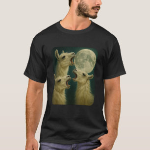 Drei Llama Mond Lustig 3 Wolfs Meme Nerdy T-Shirt