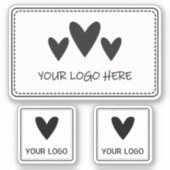 Drei Logos Rechteck und Platz Aufkleber (Vorderseite)