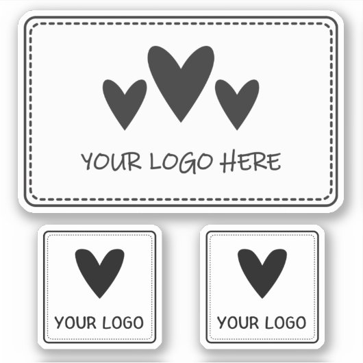 Drei Logos Rechteck und Platz Aufkleber (Vorderseite)
