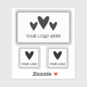 Drei Logos Rechteck und Platz Aufkleber (Blatt)