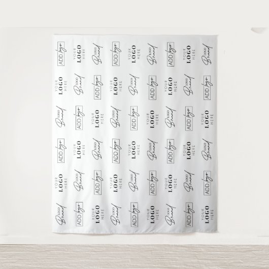 Drei Logos - Step & Repeat Business Event Sponsore Wandteppich (Vorderseite)