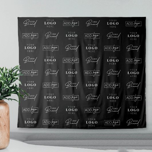 Drei Logos - Step & Repeat Business Event Sponsore Wandteppich