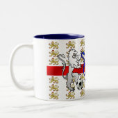 Drei Löwefußballfans England-Tasse Zweifarbige Tasse (Links)