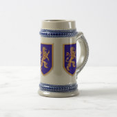 Drei Löwen auf blauen Schildern Bierglas (VorderseiteRechts)