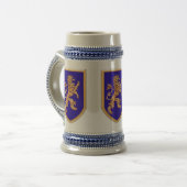 Drei Löwen auf blauen Schildern Bierglas (Vorderseite Links)