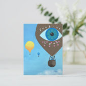 Drei Luftballons stellen sich Liebe Postkarten vor (Stehend Vorderseite)