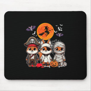 Drei lustige Eichhörnchen Kostüm Pirate Boo Mummy Mousepad