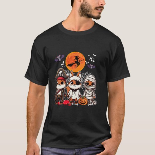 Drei lustige Eichhörnchen Kostüm Pirate Boo Mummy T-Shirt (Vorderseite)
