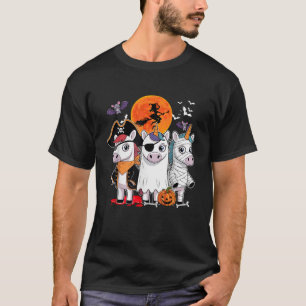 Drei lustige Einhörner Kostüm Pirate Boo Mummy Hal T-Shirt